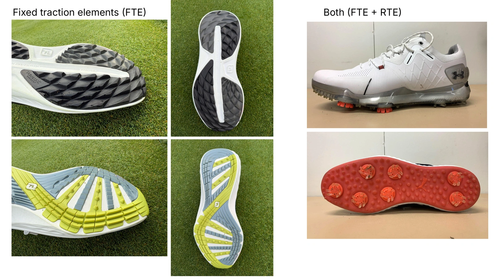 Examples of different shoe types